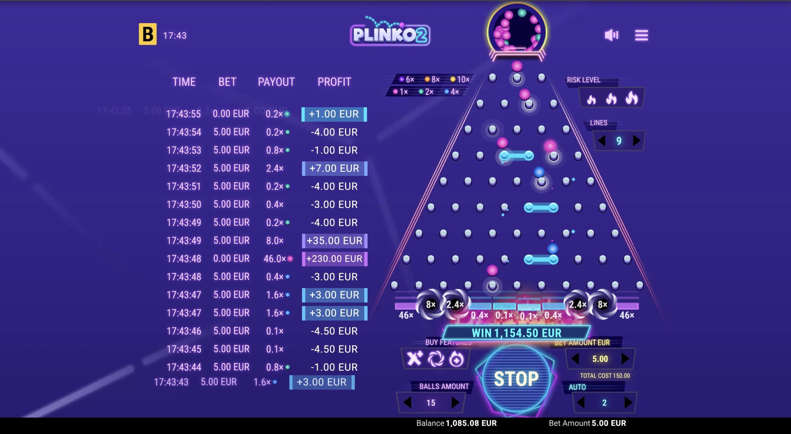 Plinko 2 Interface